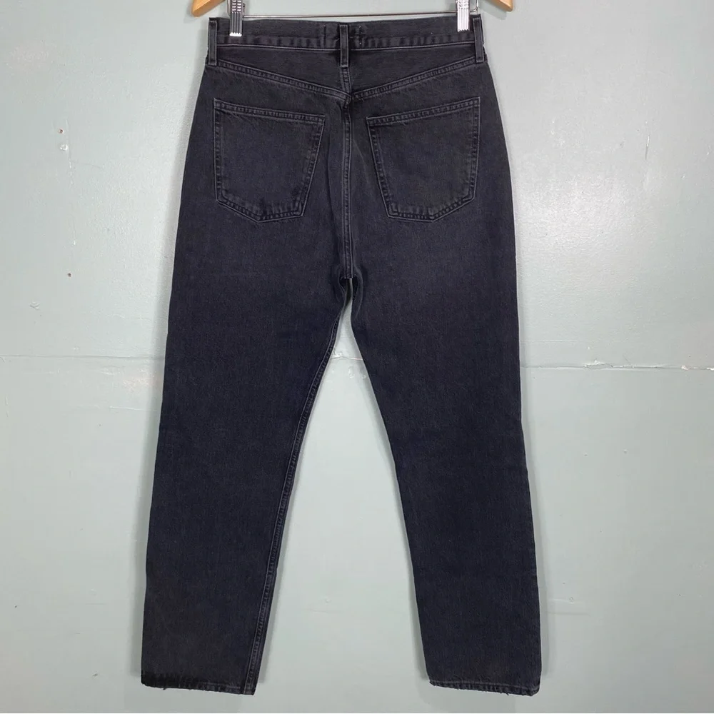 Agolde 90s Pinch Waist In Howl Distressed Black Sz‎ 28